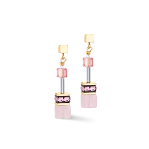 GeoCUBE® Iconic Precious earrings rose-orange