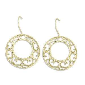 Gold Filigree Hoop Earrings