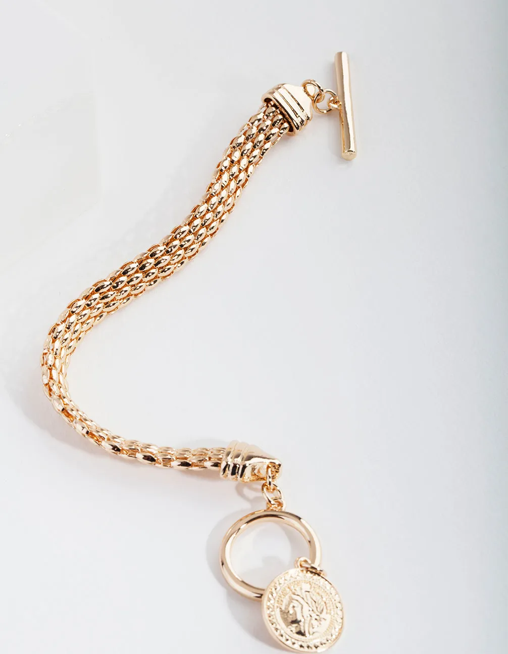 Gold Mesh Coin Bracelet