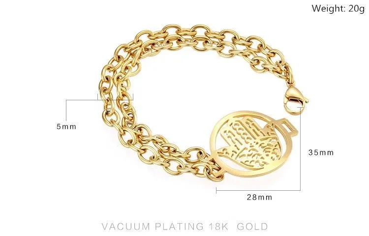 Gold or Silver Hamsa Hand Charm Bracelet