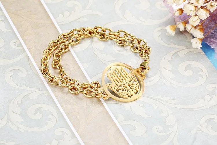 Gold or Silver Hamsa Hand Charm Bracelet