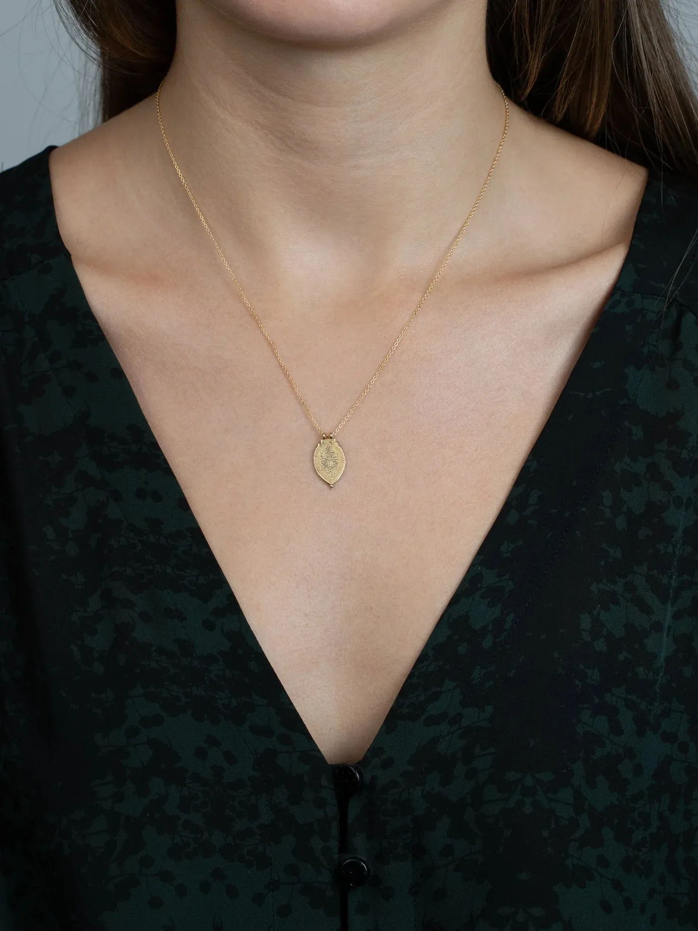 Gold Prayer Necklace - "Invoke Peace Within"