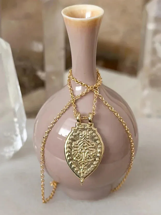 Gold Prayer Necklace - "Invoke Peace Within"