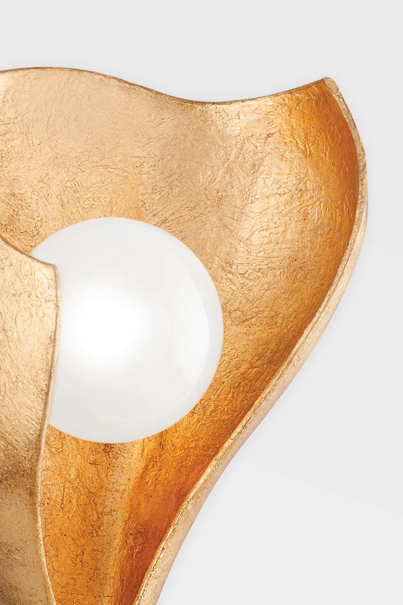 Hudson Valley Lighting Moonstone Wall Sconce – Vintage Gold Leaf
