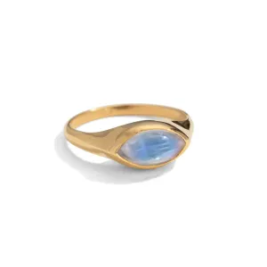 Iris Ring, Rainbow Moonstone, 9kt Yellow Gold