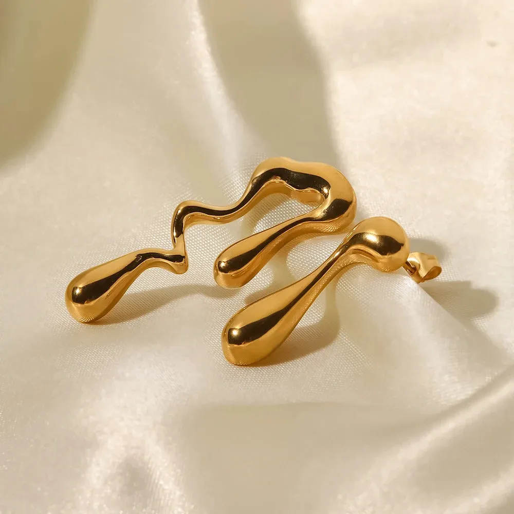 Irregular Melted Drop Mismatched Earrings