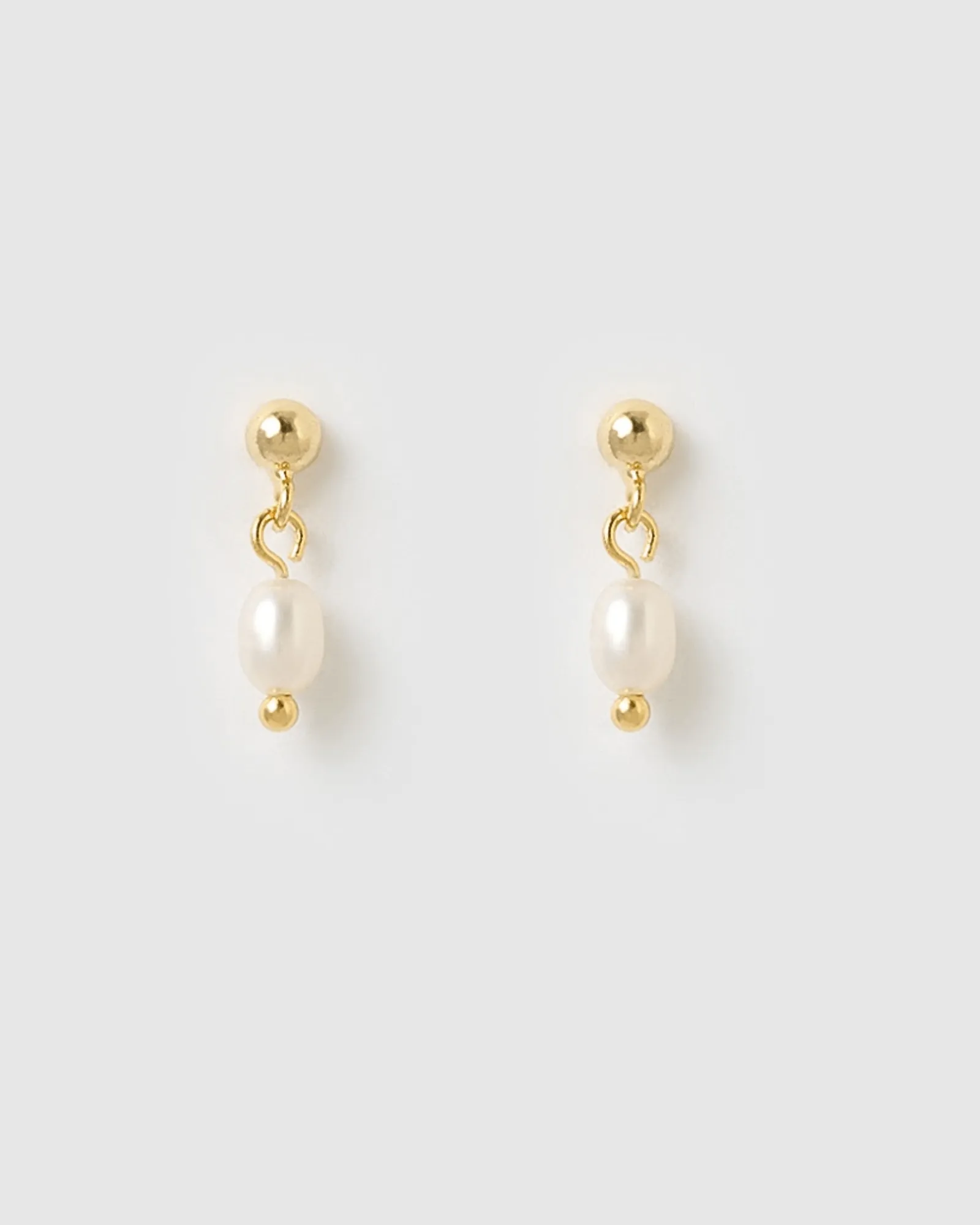 Izoa Dove Earrings Gold Pearl
