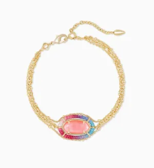 Kendra Scott Threaded Elaina Gold Multi Strand Bracelet In Coral Illusion