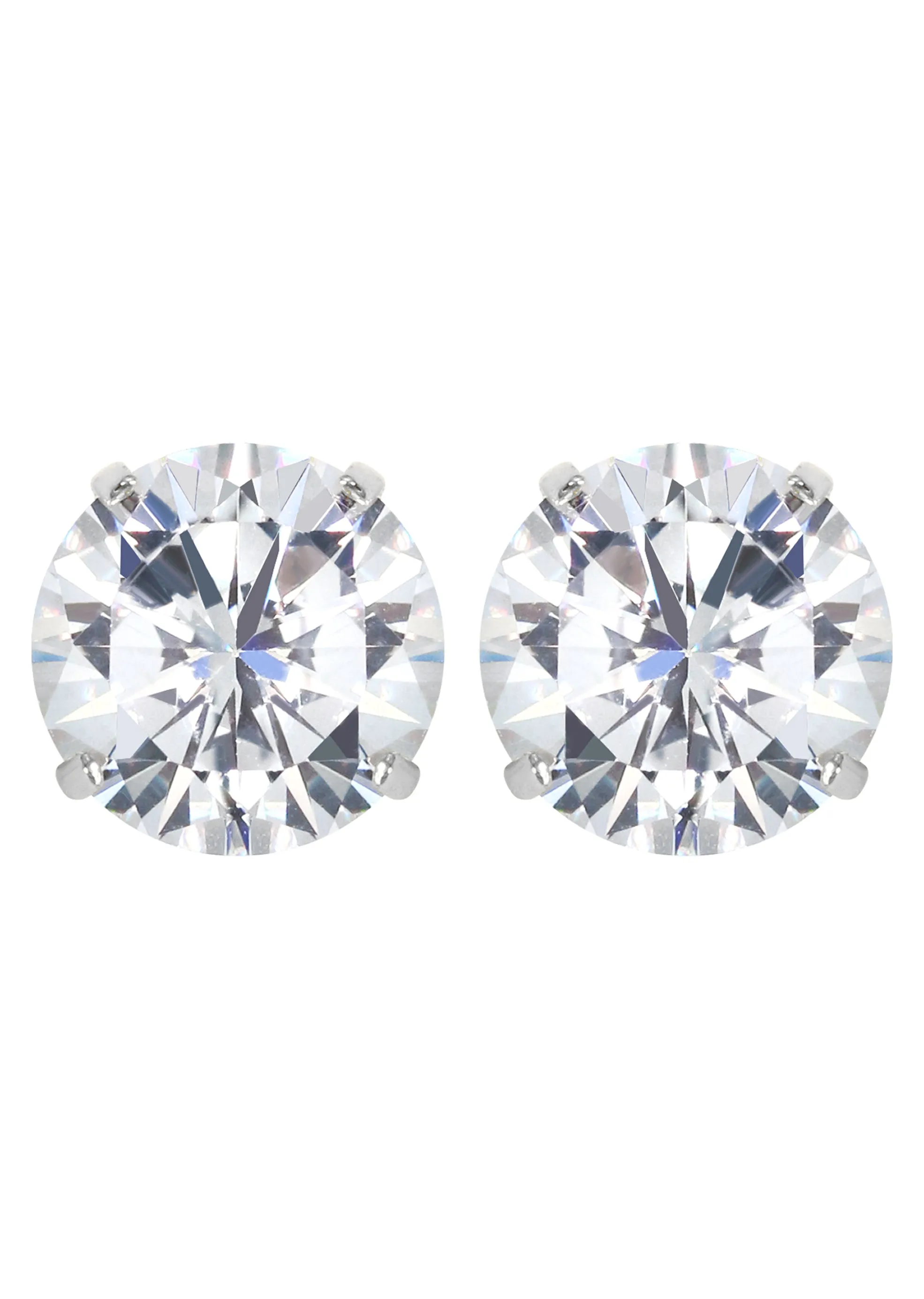 Lab Grown Diamond Stud Earrings - 14K White Gold | 2 Carats