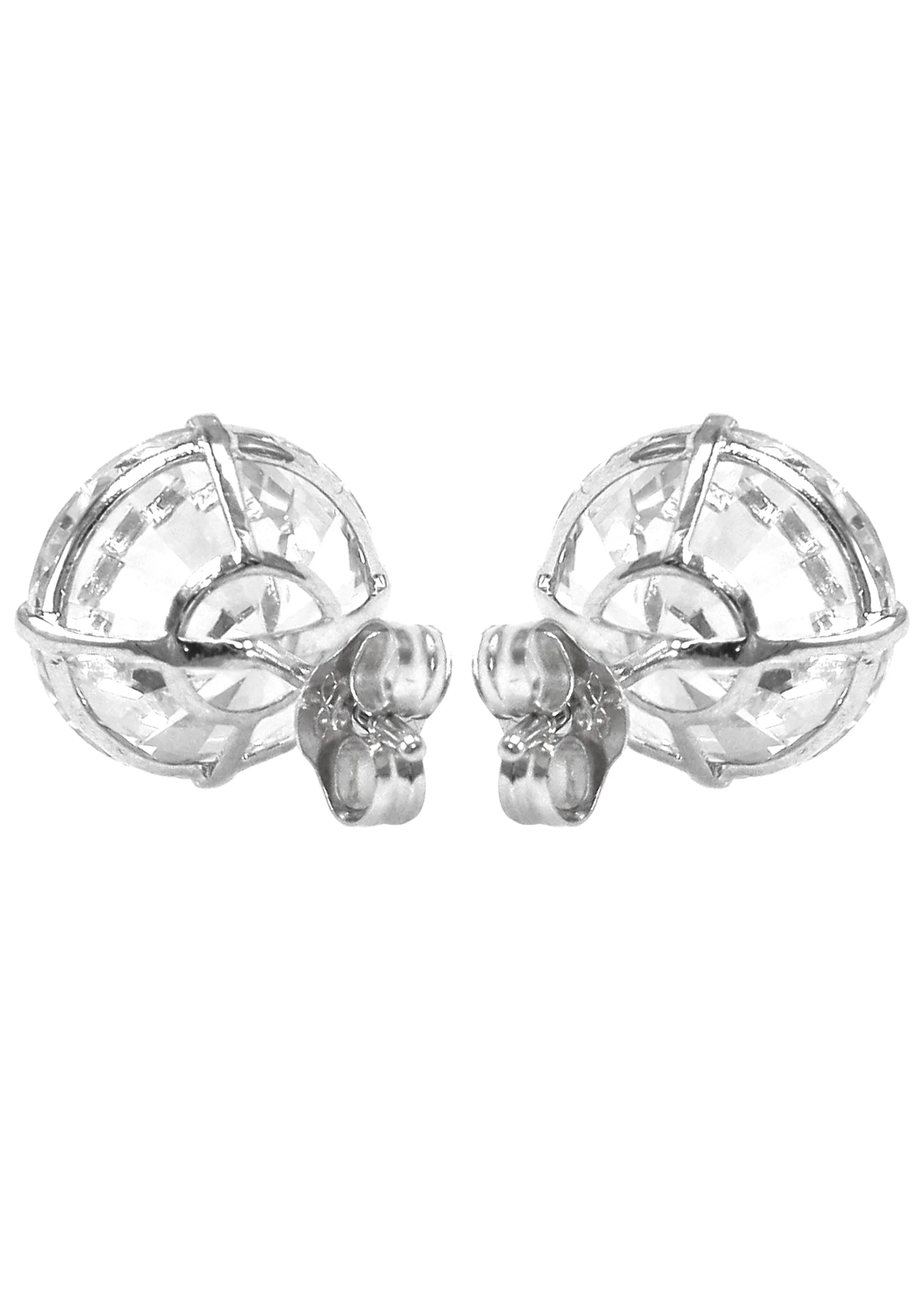 Lab Grown Diamond Stud Earrings - 14K White Gold | 2 Carats