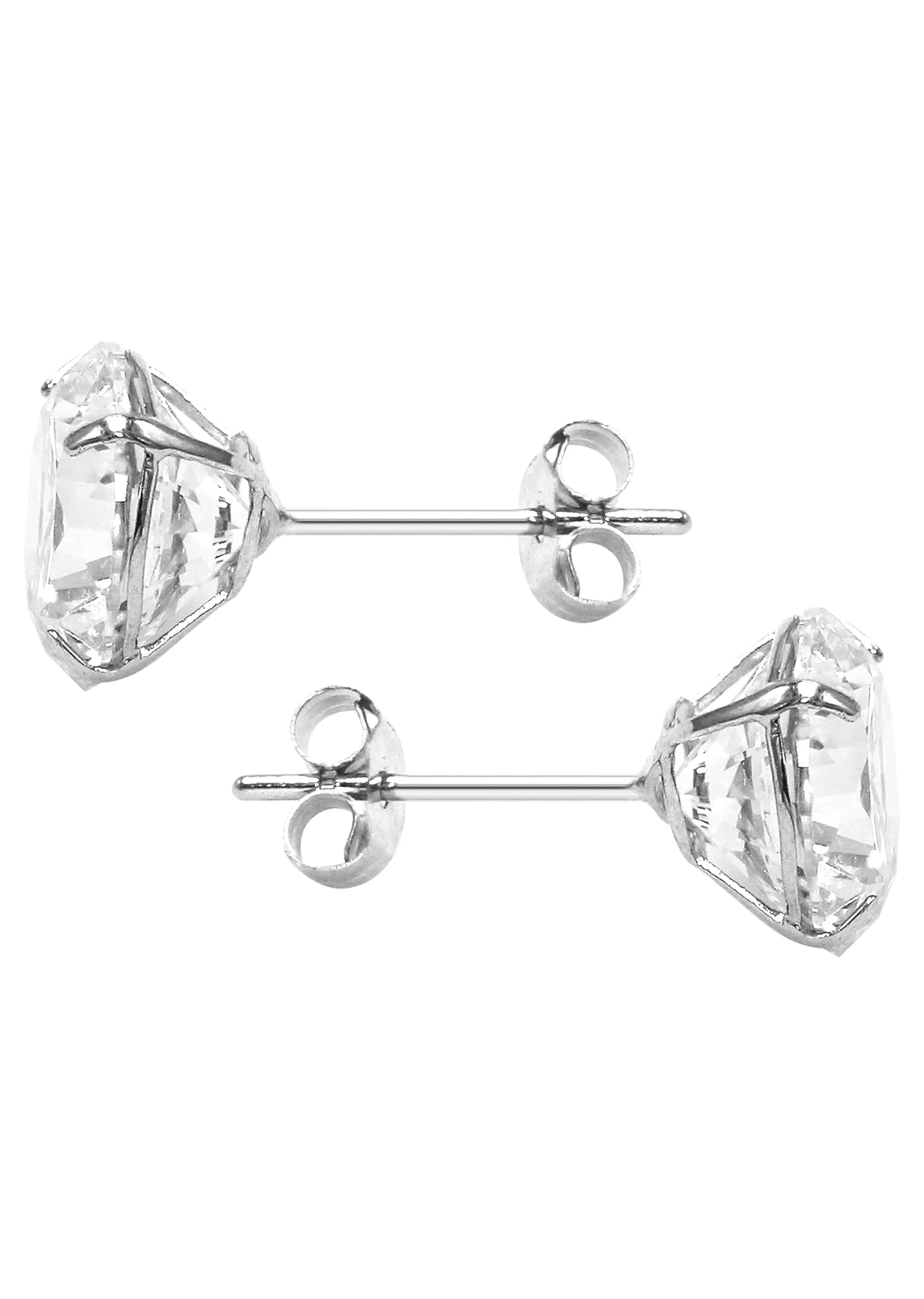 Lab Grown Diamond Stud Earrings - 14K White Gold | 2 Carats