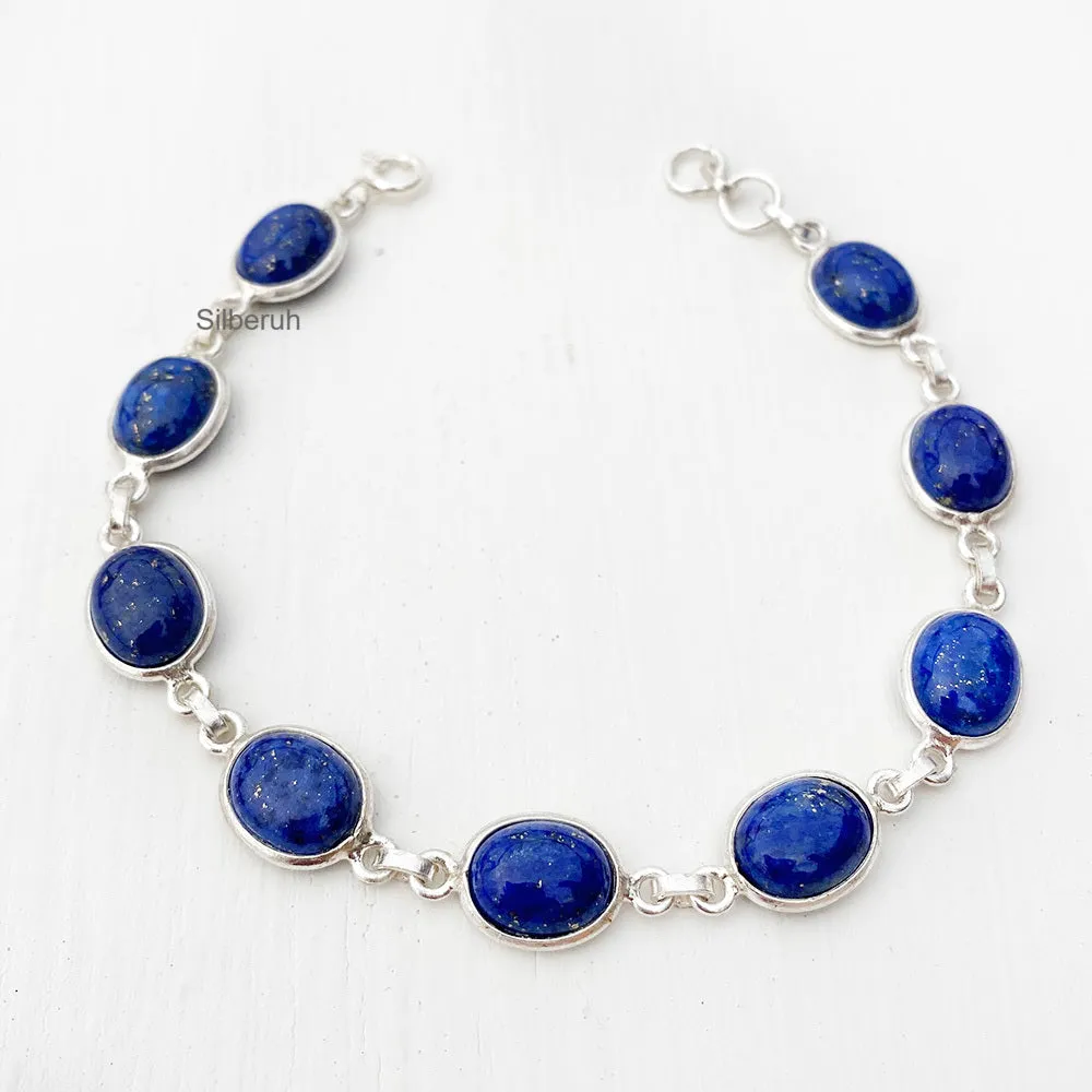 Lapis Lazuli Silver Bracelet