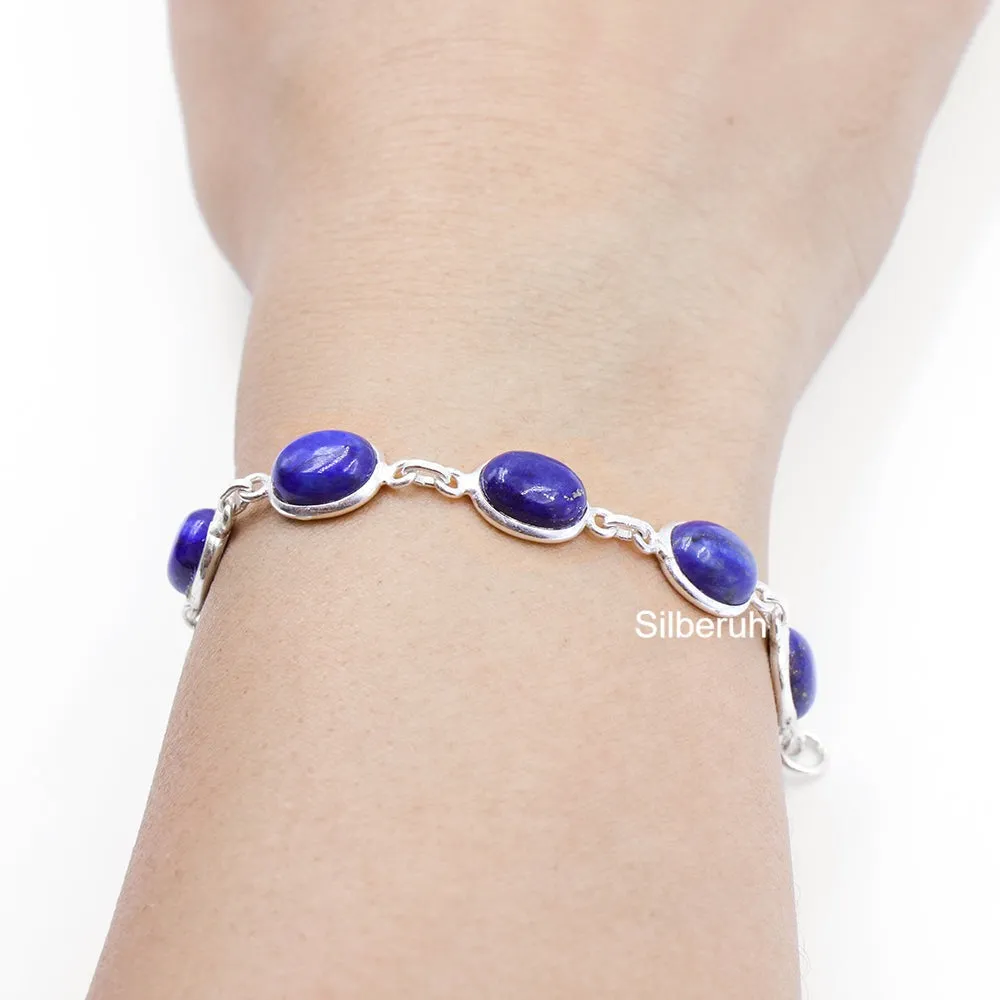 Lapis Lazuli Silver Bracelet