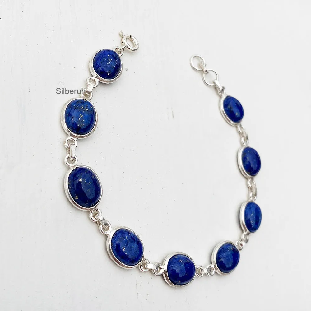 Lapis Lazuli Silver Bracelet