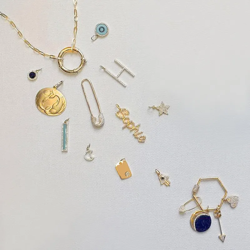 Lapis Moon Charm