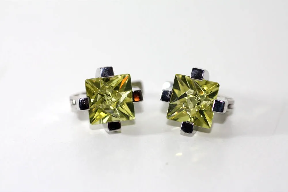 Lemon Quartz Studs Cocktail Earrings