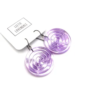 Lilac & Glow Spiral Drop Earrings