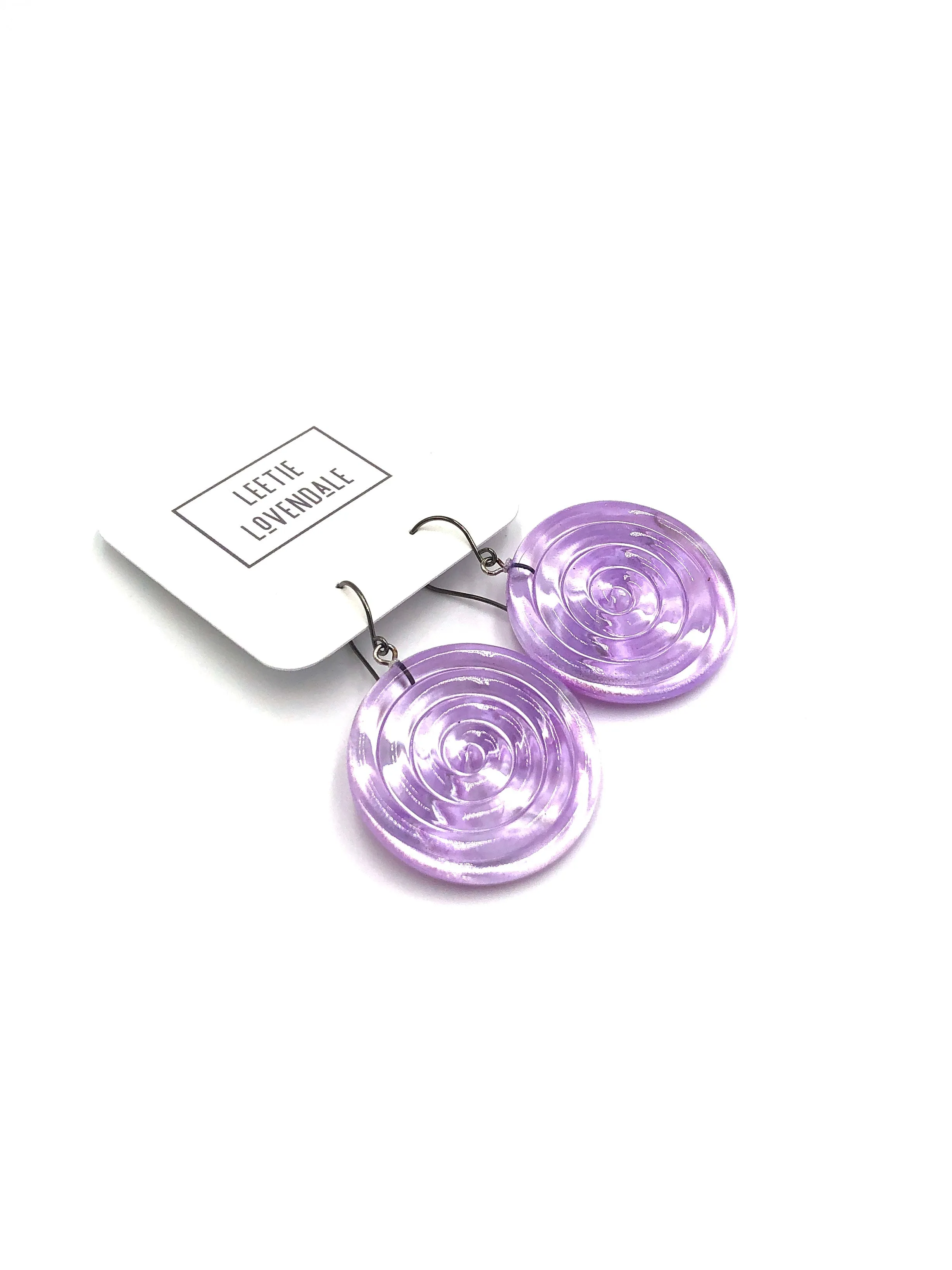 Lilac & Glow Spiral Drop Earrings