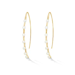 Long Waterfall Pearl Drop Earrings