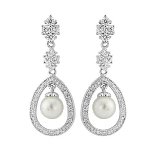 Lucille Crystal and Pearl Drop Earrings