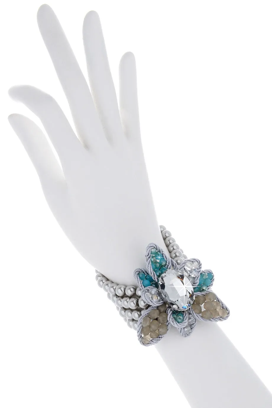 MARCIA SPRING Silver Pearl Bracelet