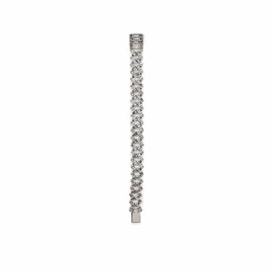 Mens Baguette Diamond Chain White Gold Bracelet