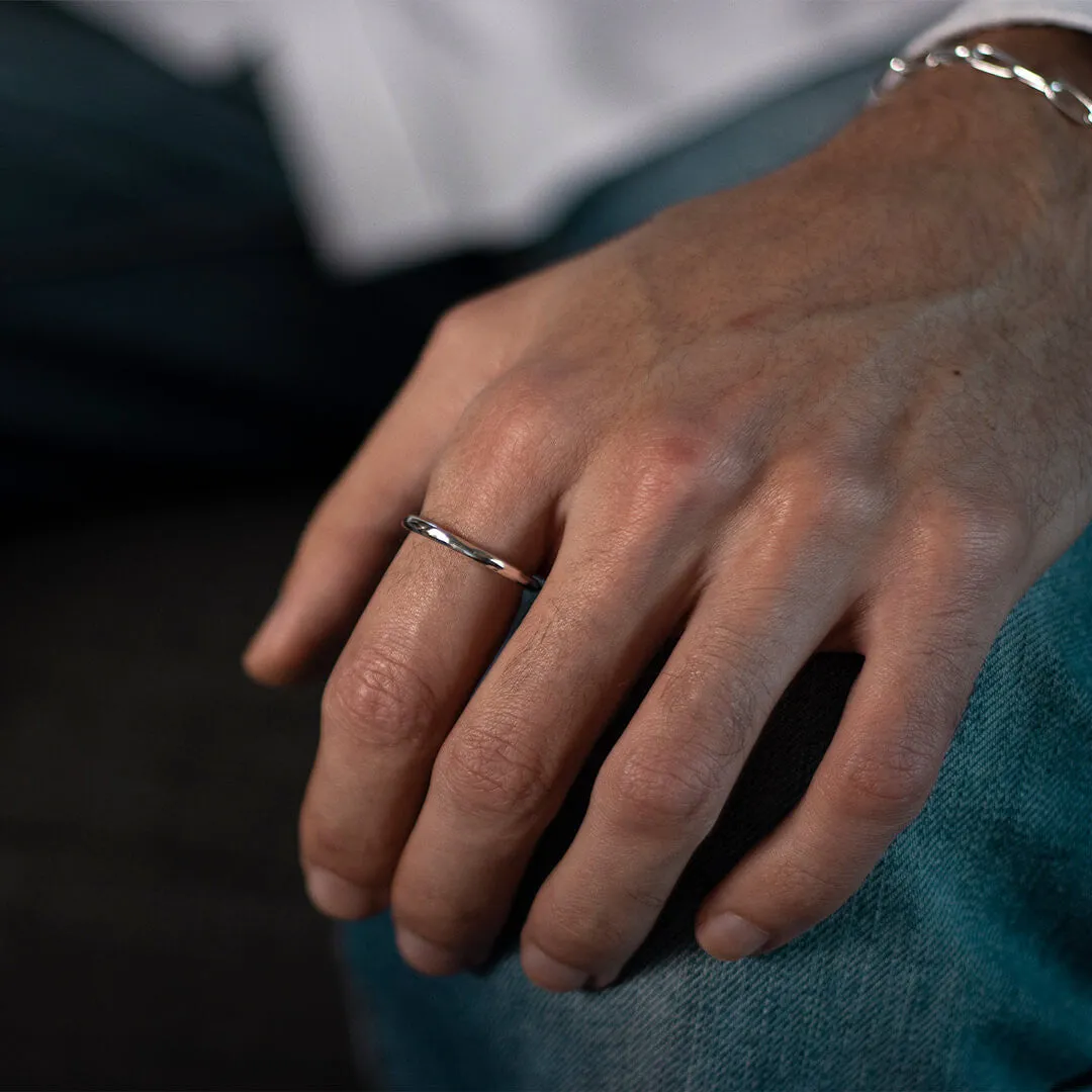 Men's Hammered Silver Ring