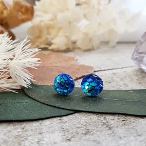Mermaid scale stud earrings