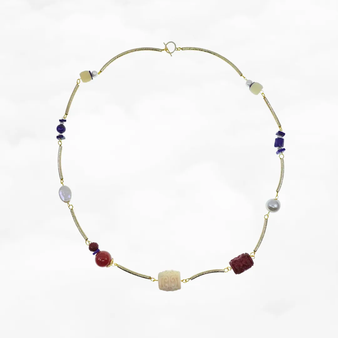 Metropolis Hermit Gems Station Necklace 24 Inch