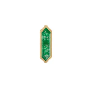 Mini Hexa Emerald Stud Earring - Gold - ST-HEX-EMQ