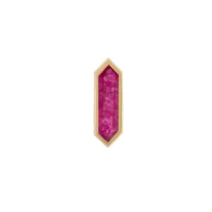 Mini Hexa Ruby Quartz Stud Earring - Gold - ST-HEX-RUBQ