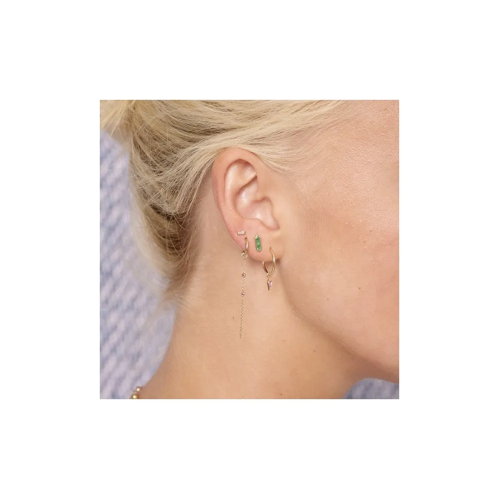 Mini Hexa Ruby Quartz Stud Earring - Gold - ST-HEX-RUBQ