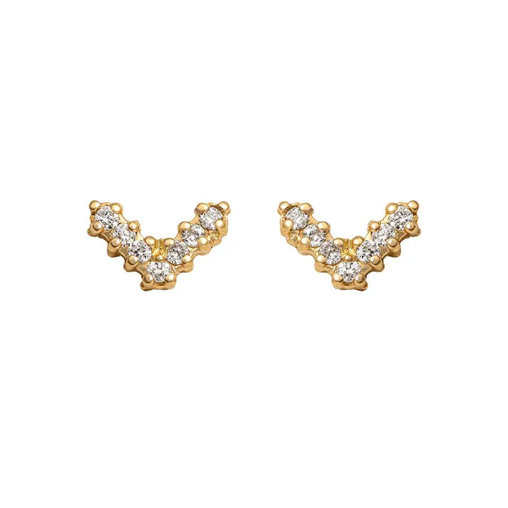 Mini V Pave Studs