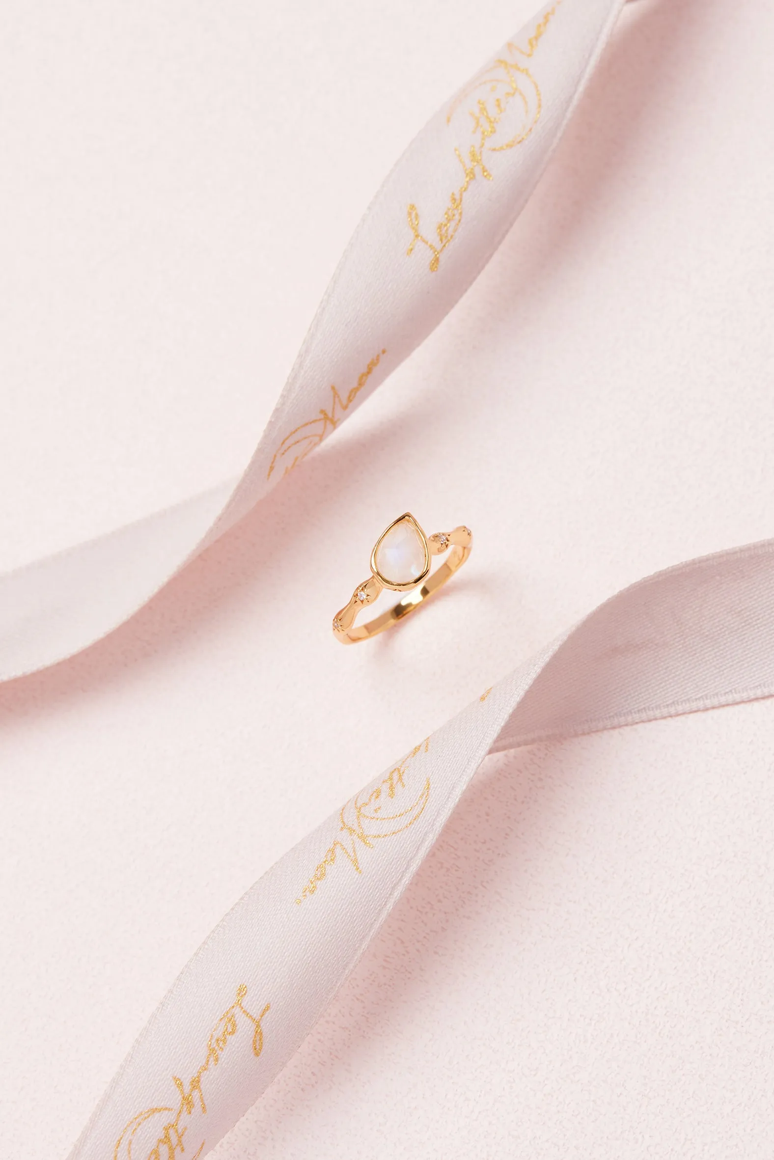 Moonstone Gold Pear-Shaped Ring - Lindy