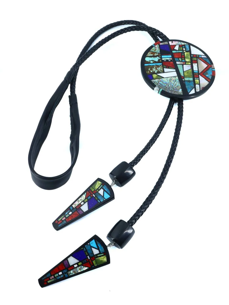 Native American Santo Domingo Inlay Bolo Tie