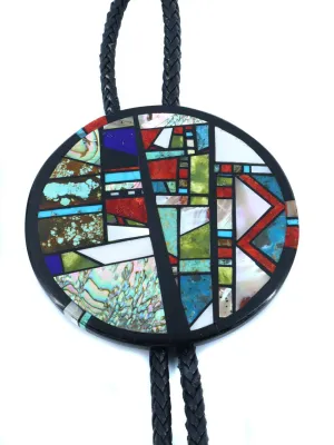 Native American Santo Domingo Inlay Bolo Tie