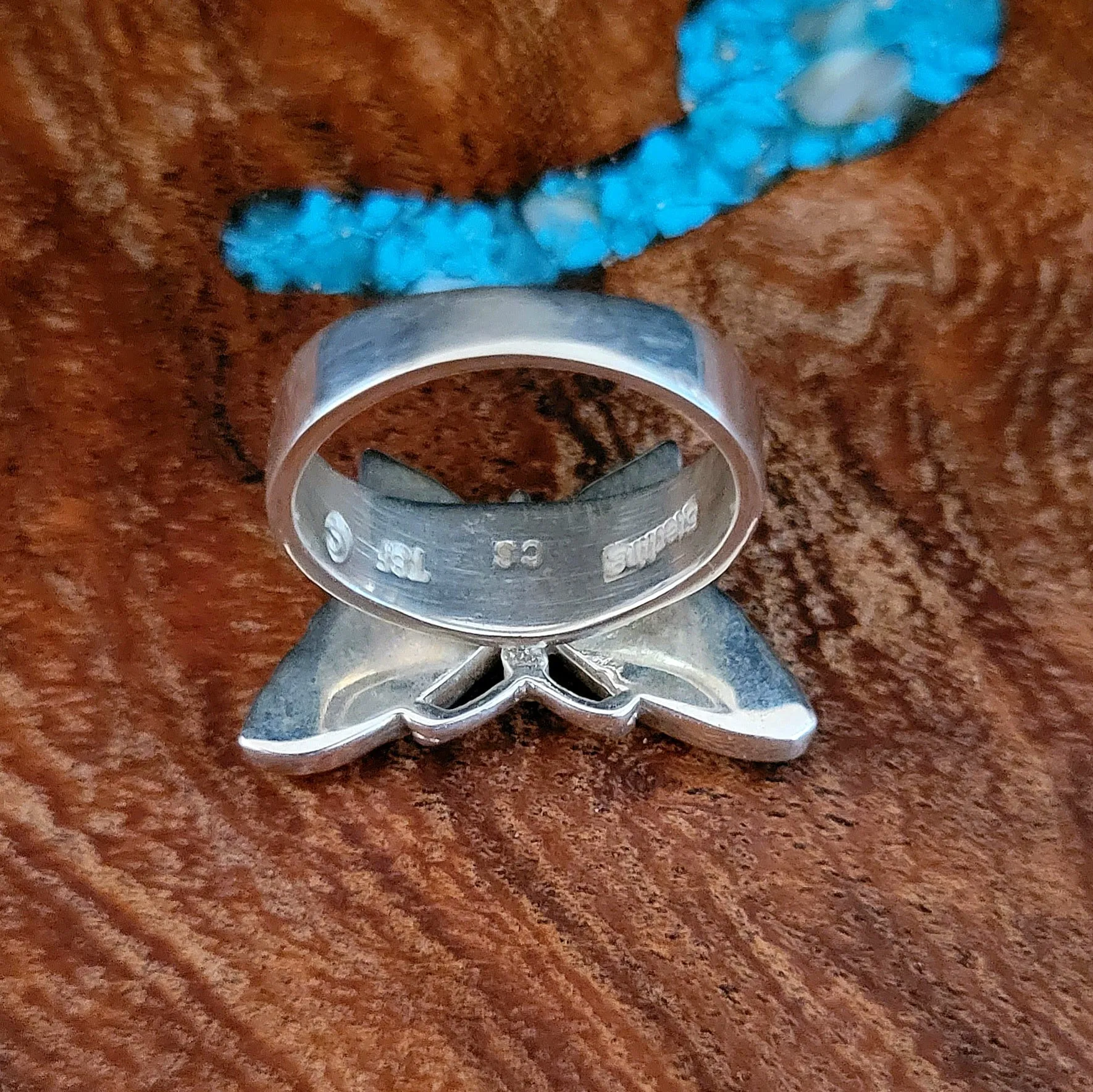 Navajo Made Butterfly Multi-Stone Inlay Ring BB-RNG-0006