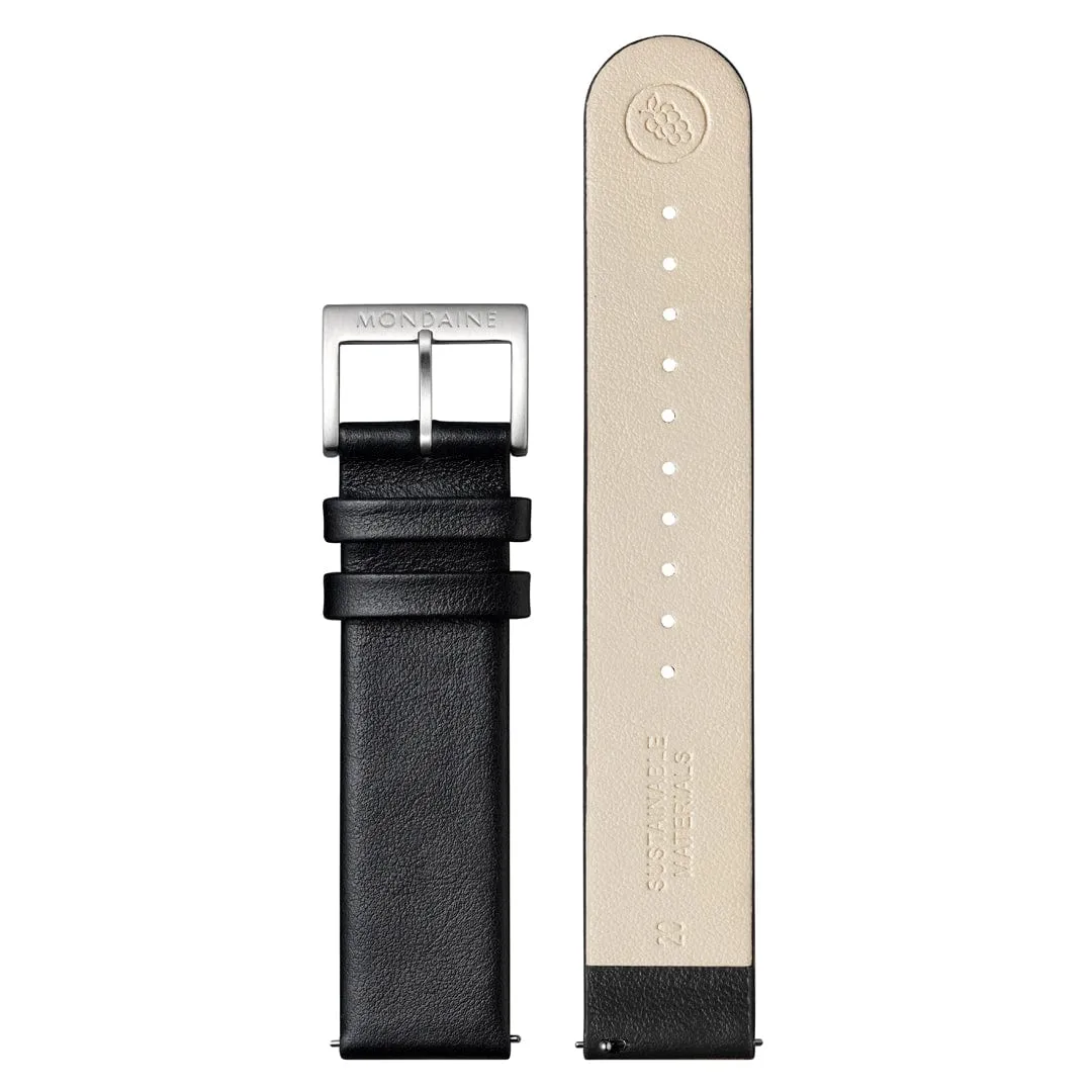 Neo, Black vegan grape leather, 41 mm