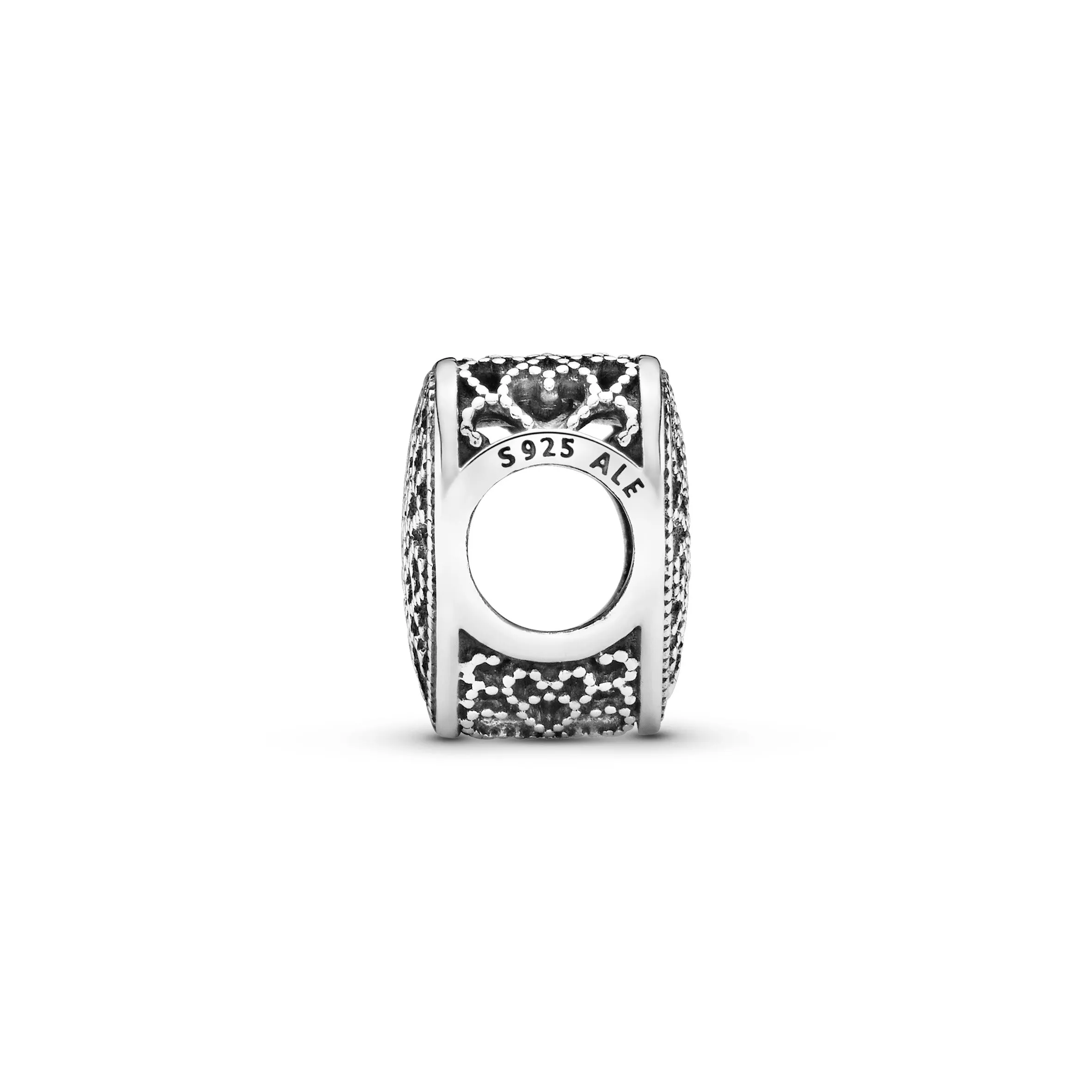 Openwork heart silver charm