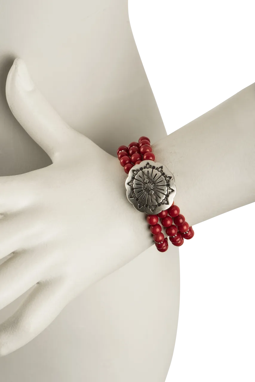 Paige Wallace Sterling Silver Concho Bracelet