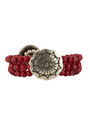 Paige Wallace Sterling Silver Concho Bracelet