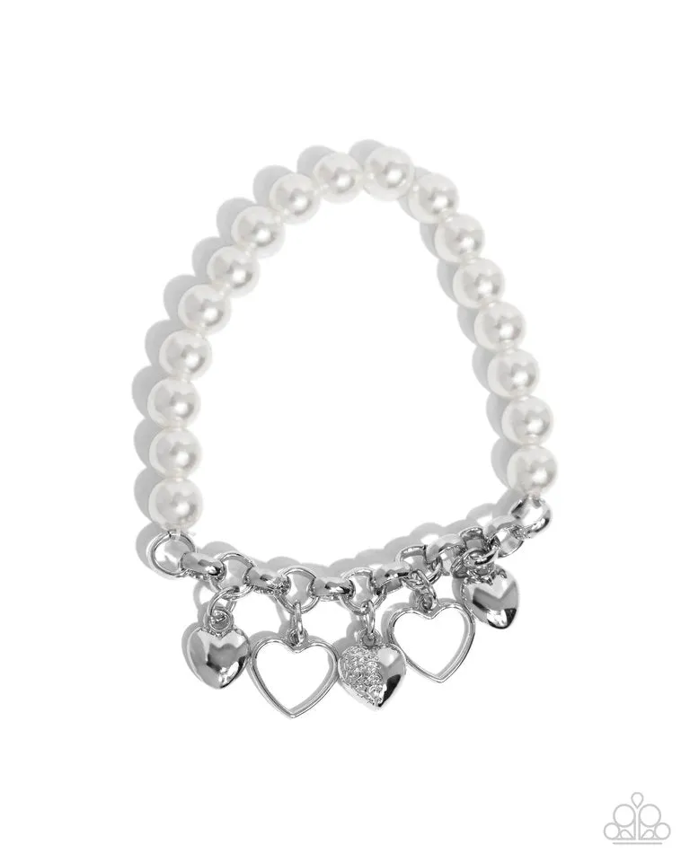 Paparazzi Bracelet ~ Charming Candidate - White