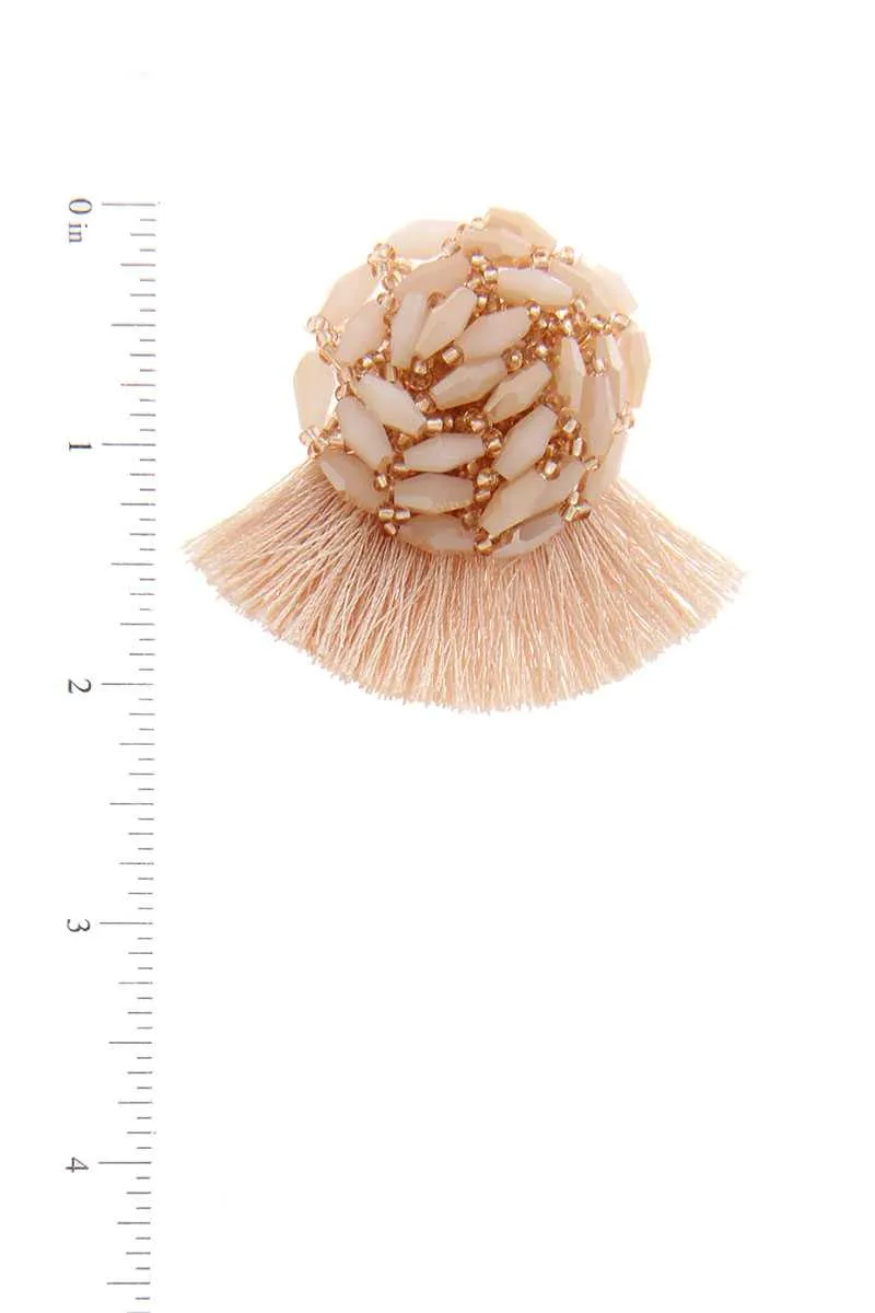 Pearl Cluster Tassel Post Drop Earring