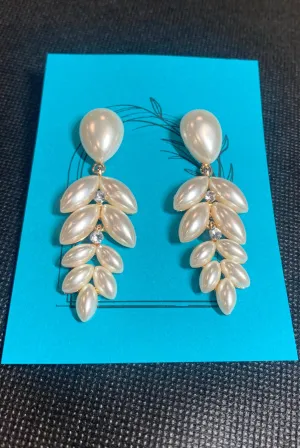 Pearl Leaf Earrings
