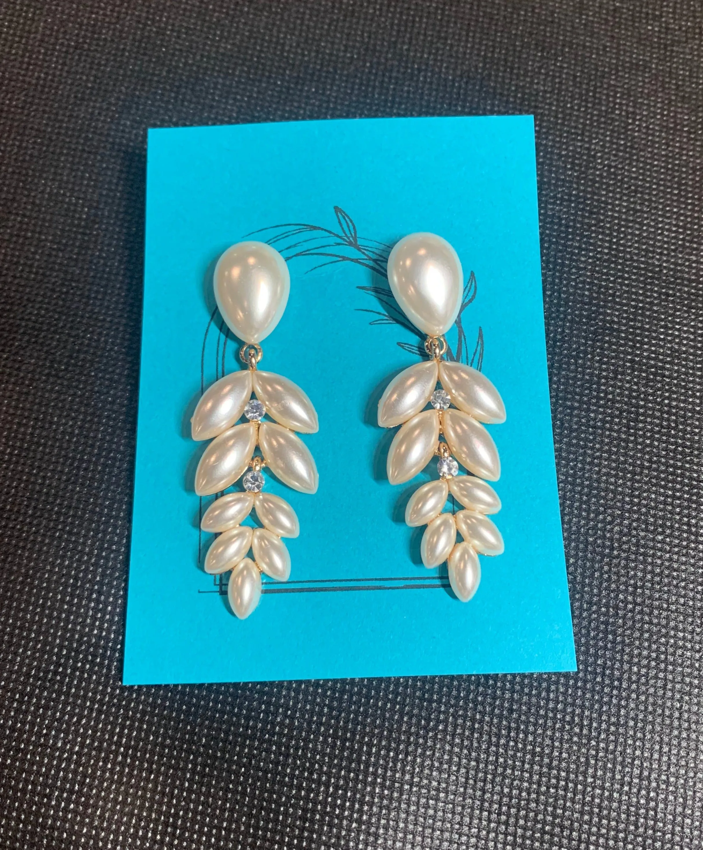 Pearl Leaf Earrings
