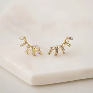 Radiant Pearl Climber Earrings