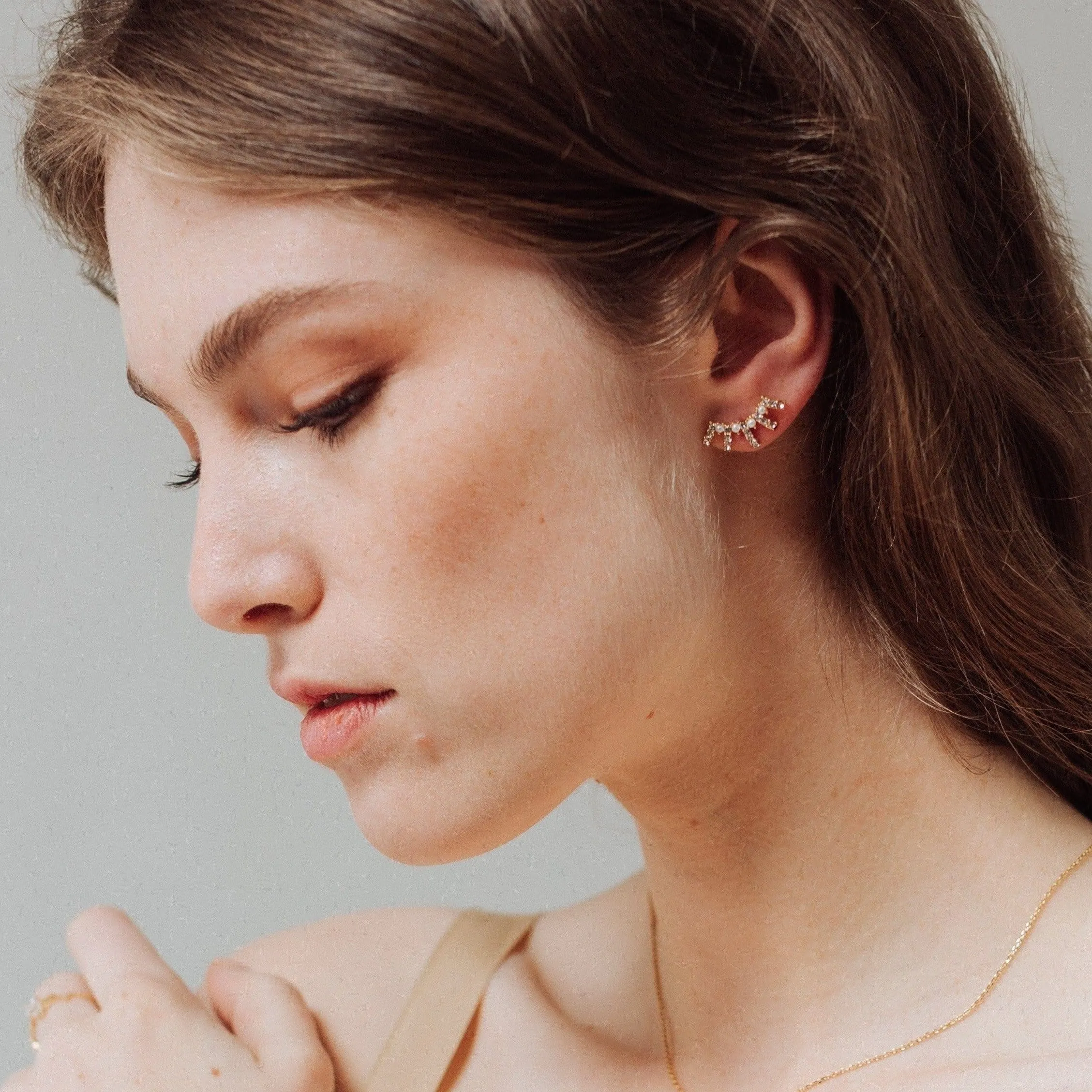 Radiant Pearl Climber Earrings