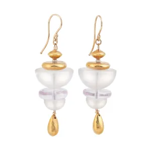 Rain chain Quartz & Morganite Dangle Earrings