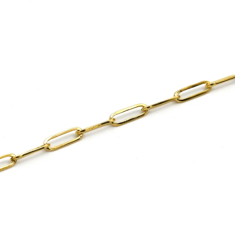 Real Gold Paper Clip Chain Bracelet 0002 (17 C.M) BR1529