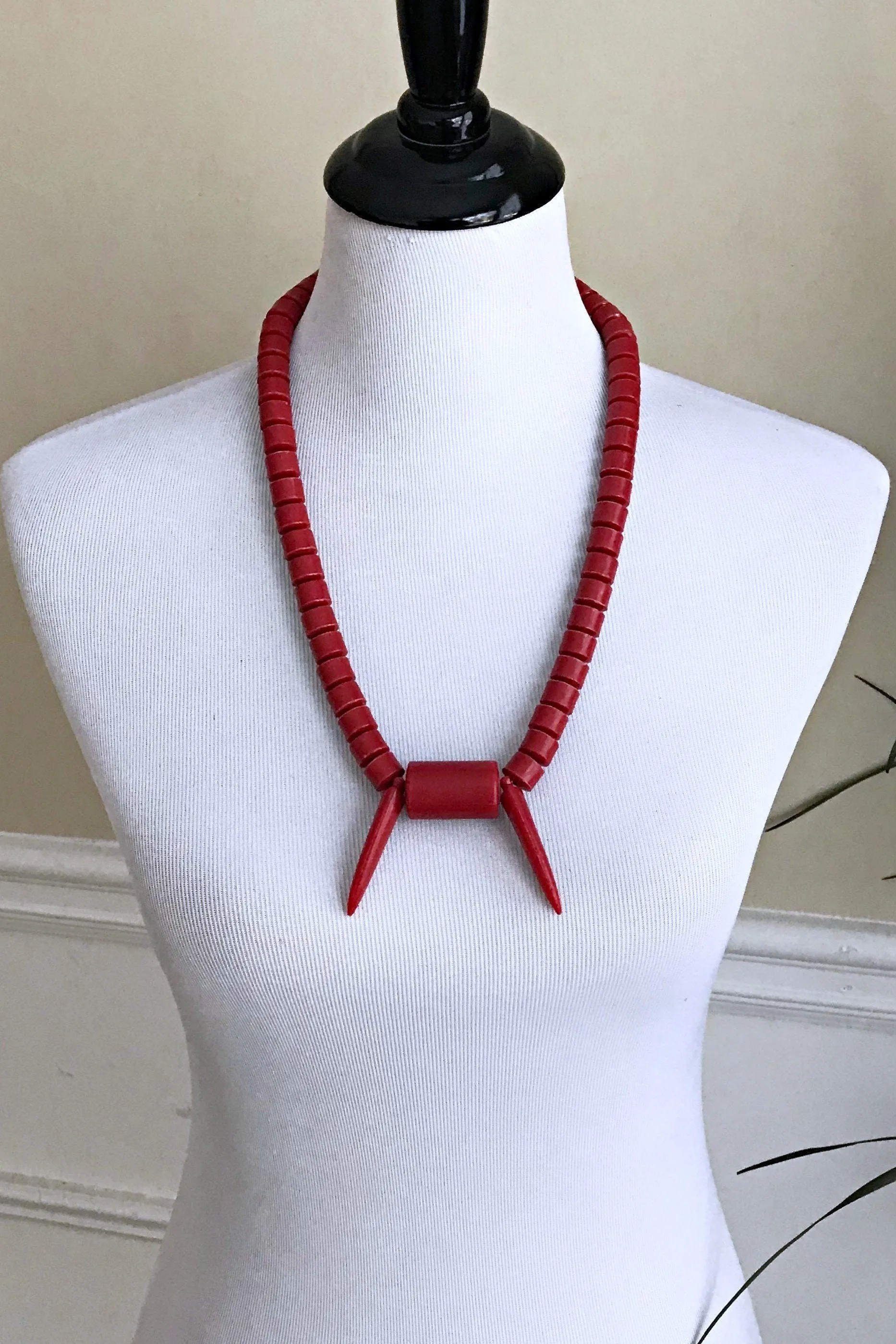 Red Nigerian Wedding Beads Necklace